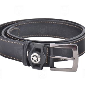 Pas skórzany do kabury czarnoprochowej czarny